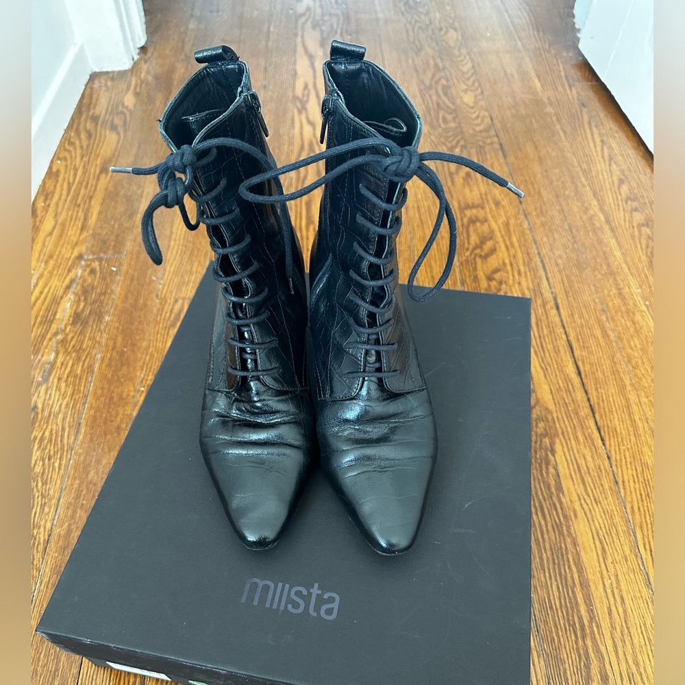Miista London lace up booties